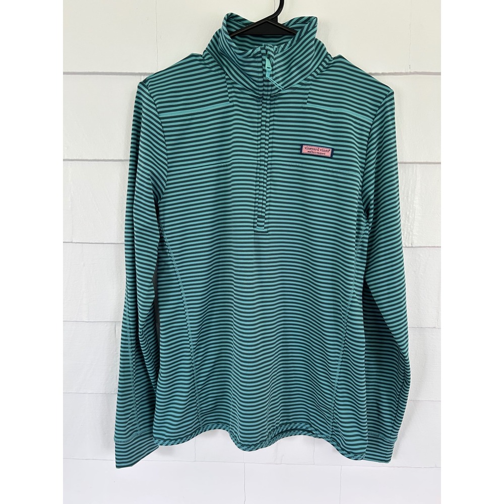 Vineyard Vines Woman's Blue Shep Shirt Quarter-Zip Athletic Pullover Small $118